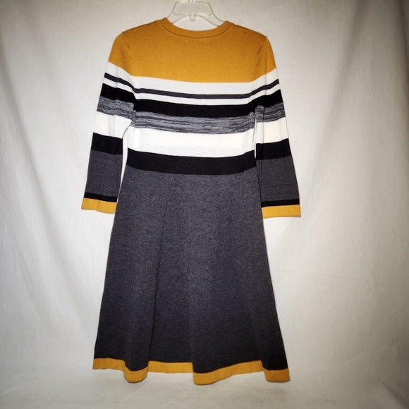 Jessica Howard Striped sweater Dress with Mustard Accents Clueless Preppy - Picture 2 of 8